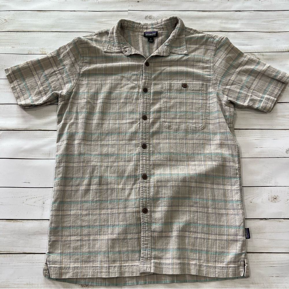 Patagonia Men's A/C Shirt, Plaid Woven Organic Cotton Button Down Shirt Sz M